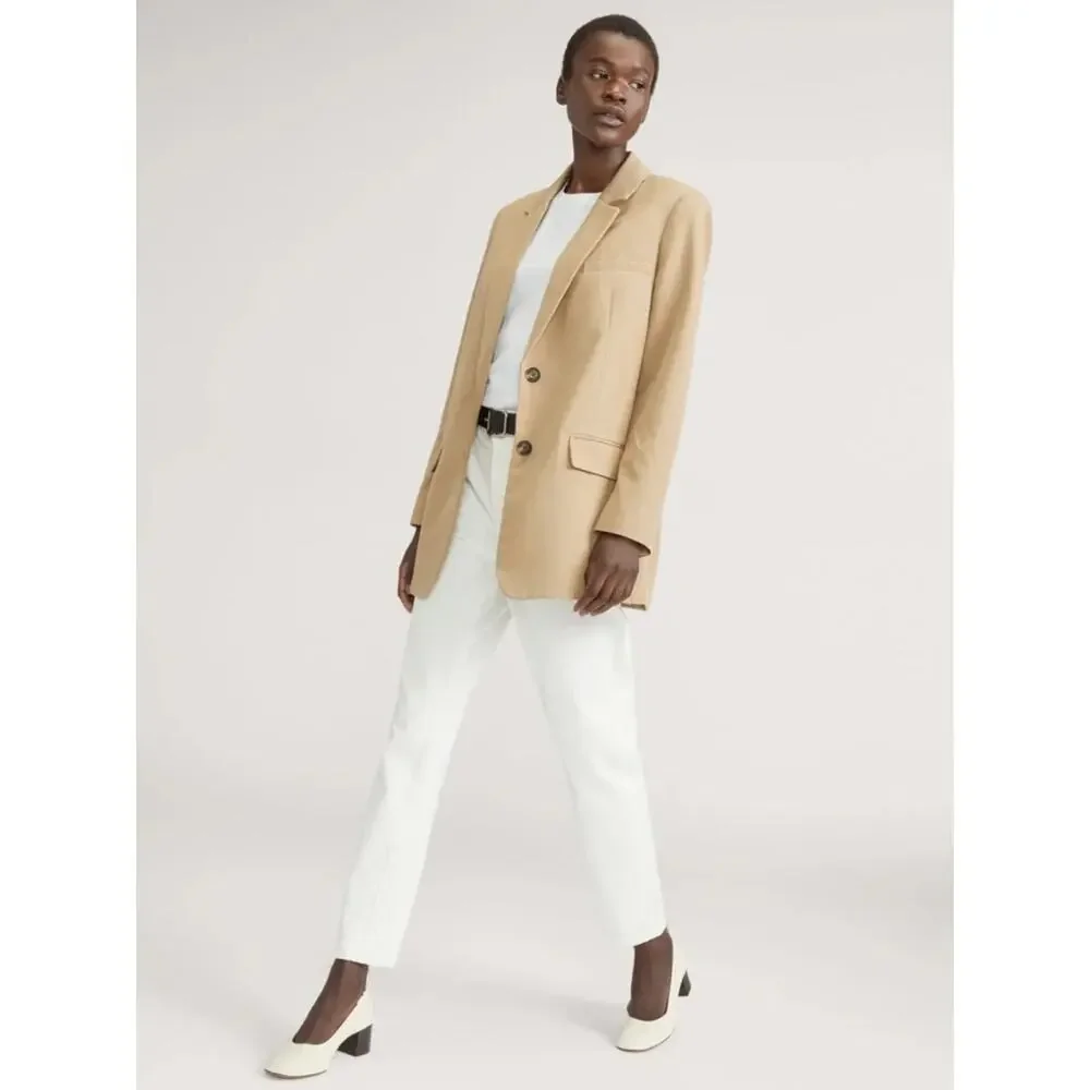 Everlane The Day Heel Bone Leather Block Heel Slip On Size 7.5 Sustainable NWOB - Picture 5 of 9